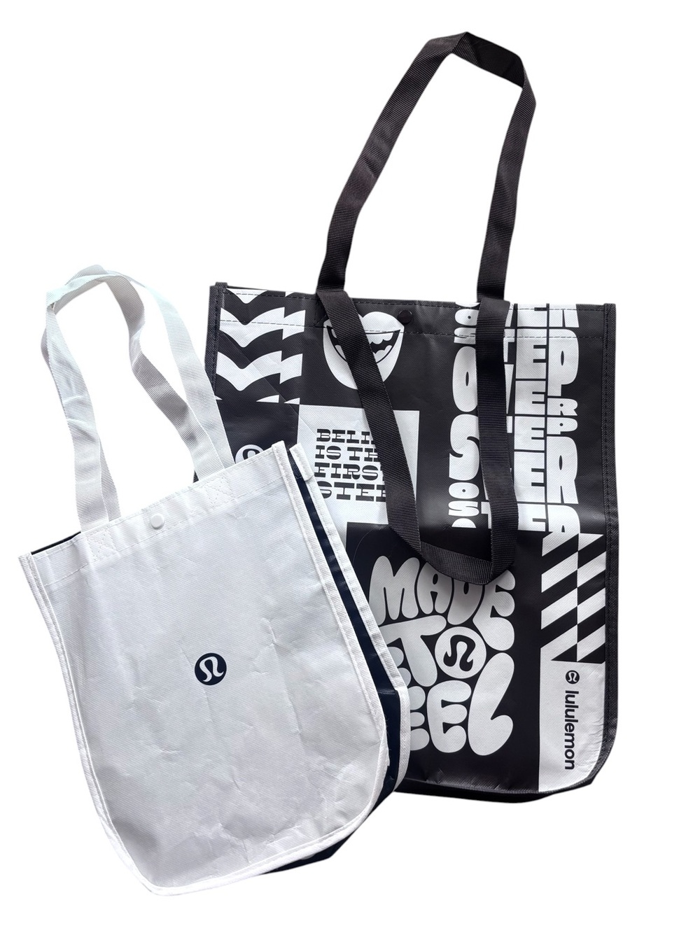lululemon athletica Black & White Graphic Tote Duo